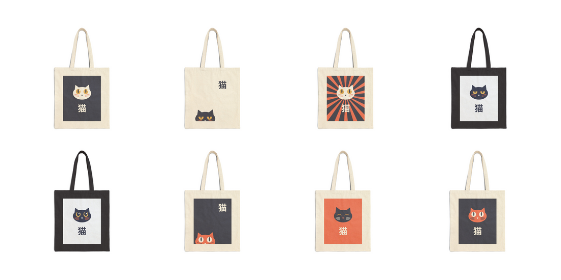 Meet the Neko Canvas Tote Collection: Japanese Kawaii Cats for Everyday Style