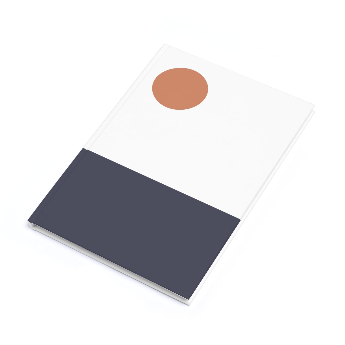 Notebook with a brown circle on a white background