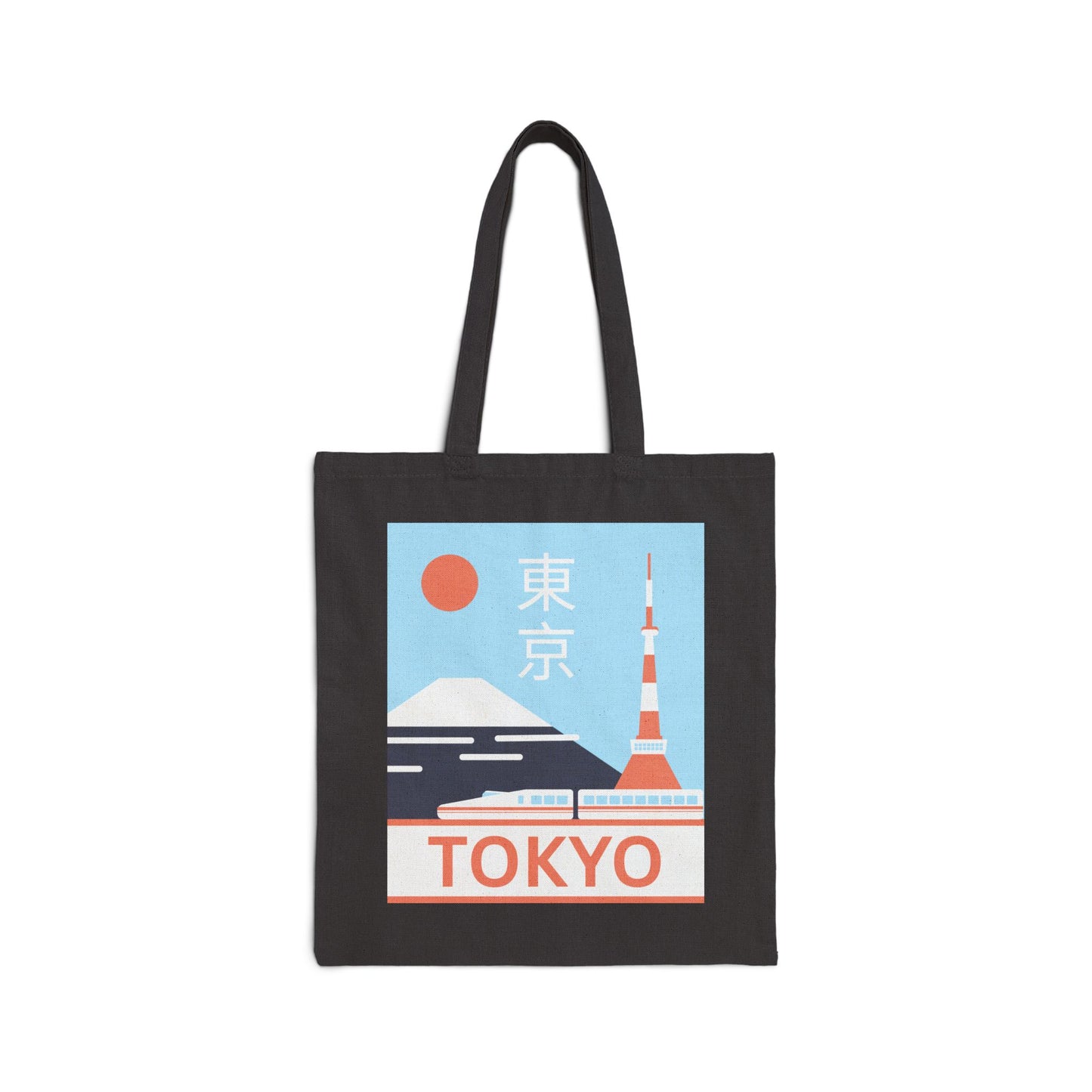 Hello Tokyo Canvas Tote Bag - Minimalist Cityscape Design