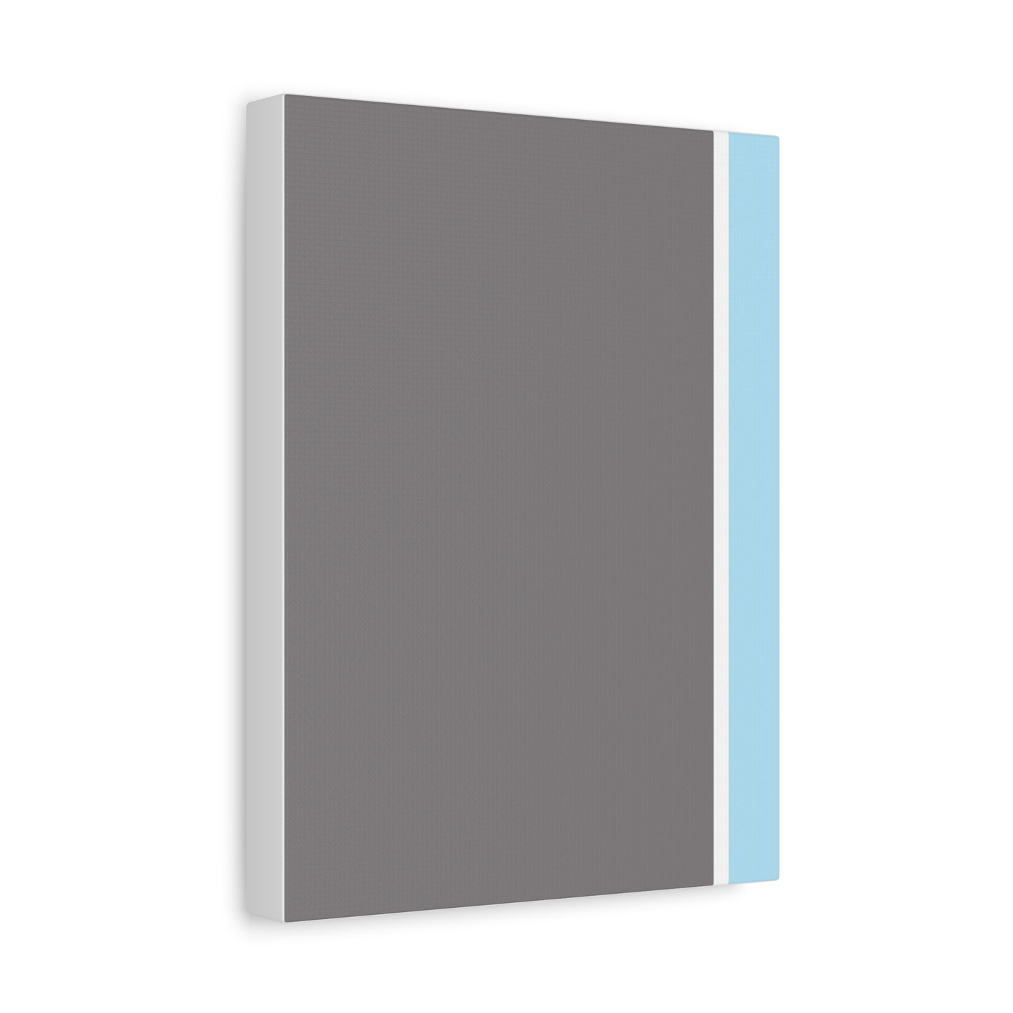 Rectangular panel with gray majority and blue side on a white background