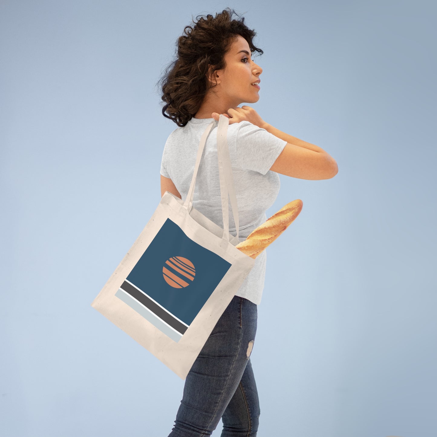 Akebono Blue Tote Bag – Minimalist Japanese Canvas Bag