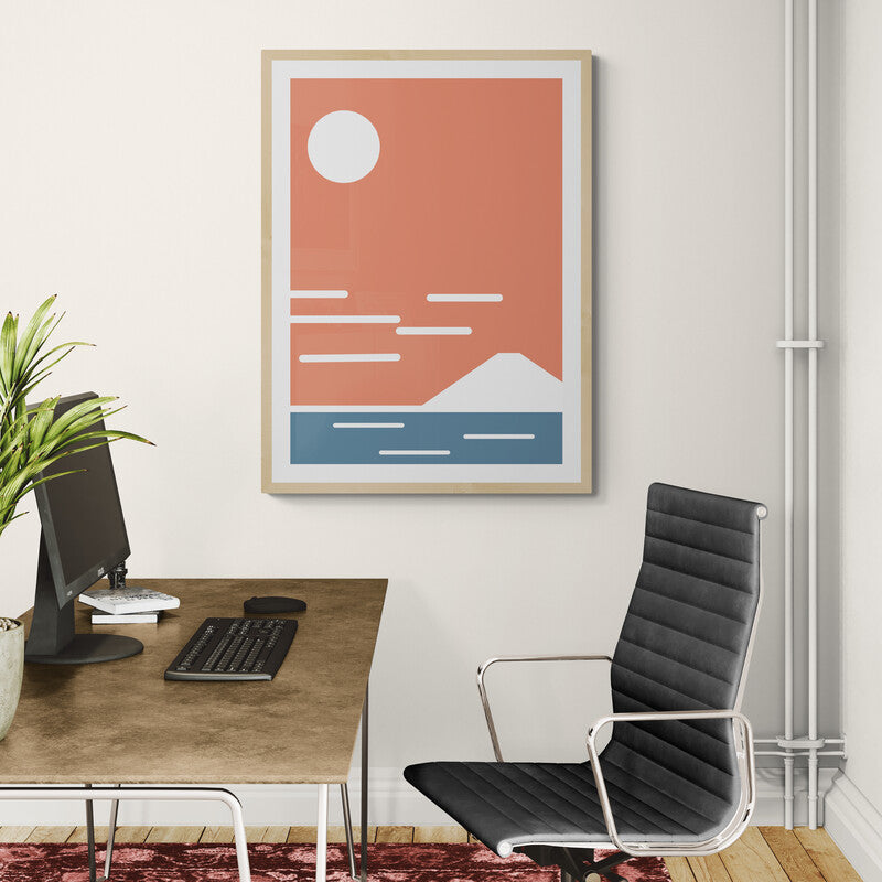 Fuji San Rise – Minimalist Mount Fuji Canvas Print | Frameless Wall Art | Konseputo Art