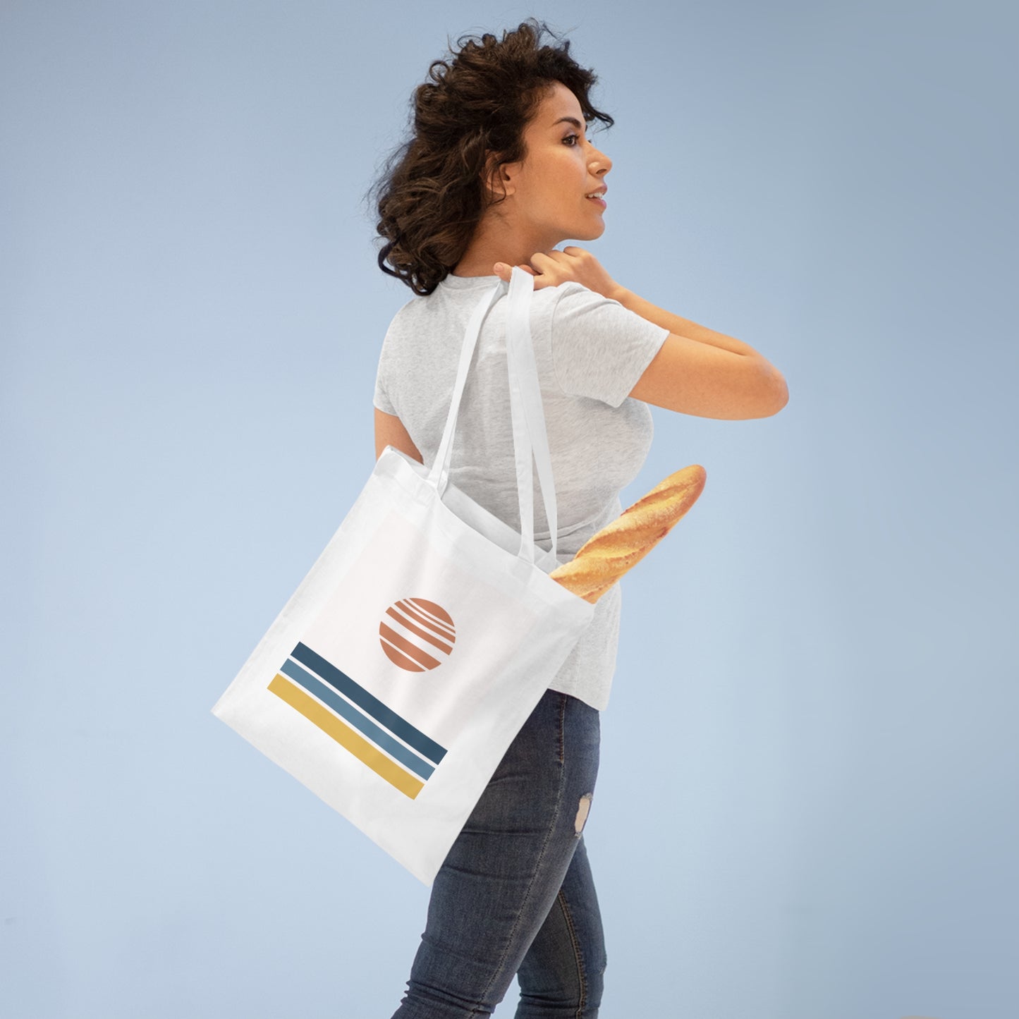 Akebono White Tote Bag – Minimalist Japanese Canvas Bag