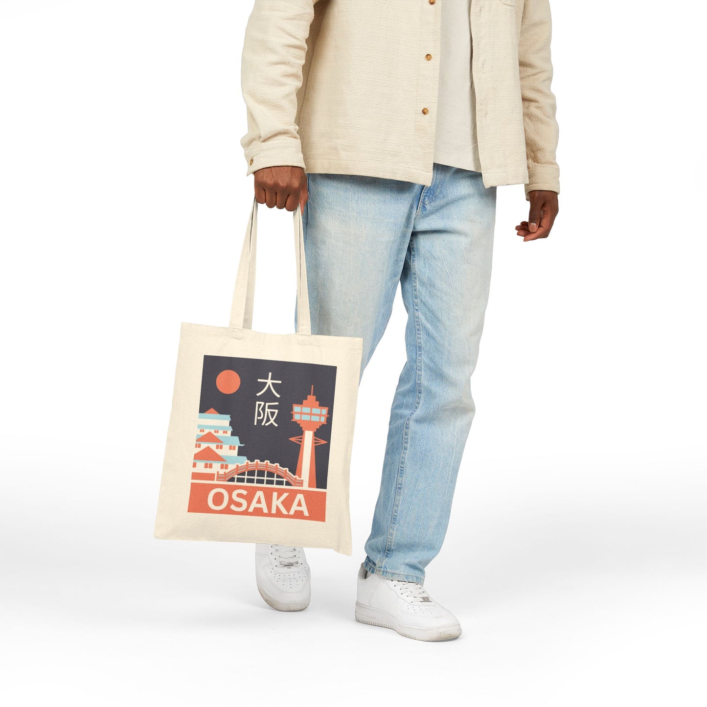 Osaka Nights Tote Bag – Minimalist City Night Glow Design