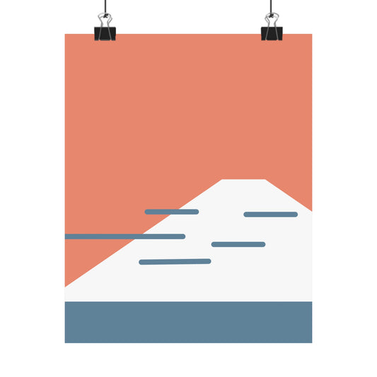 Fuji Coast – Red - Matte Vertical Poster
