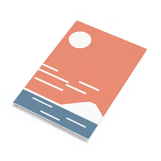 Notebook with a minimalist design on a white background