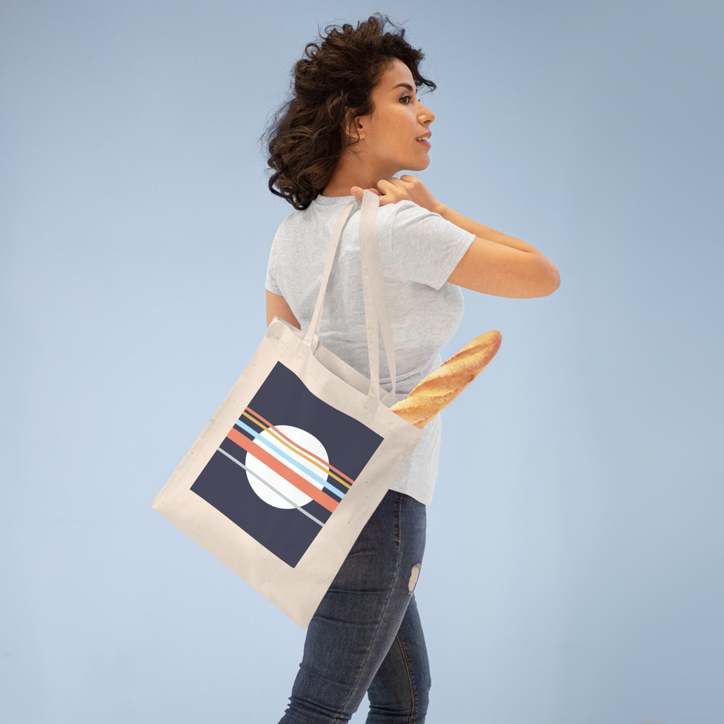 Asa no Sō Blue Tote Bag – Minimalist Japanese Canvas Bag