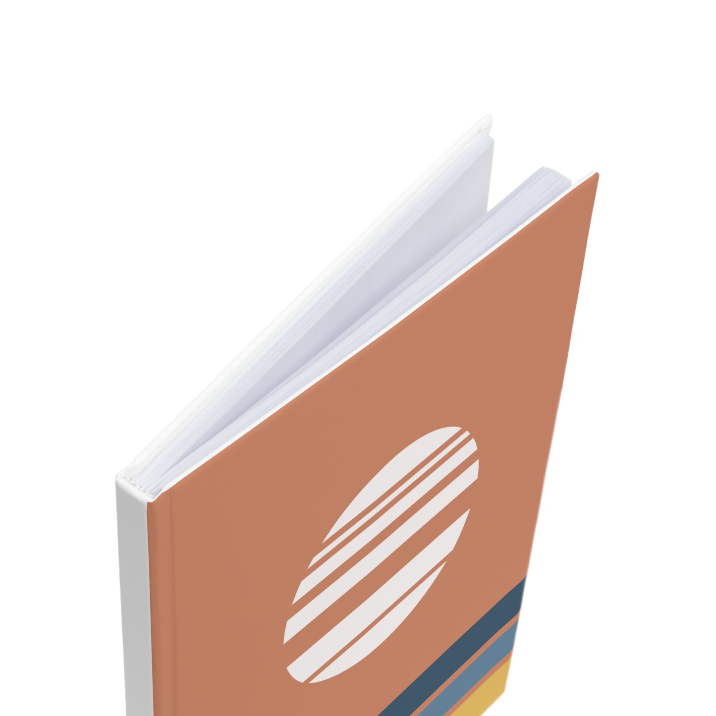 Notebook with a logo on a white background