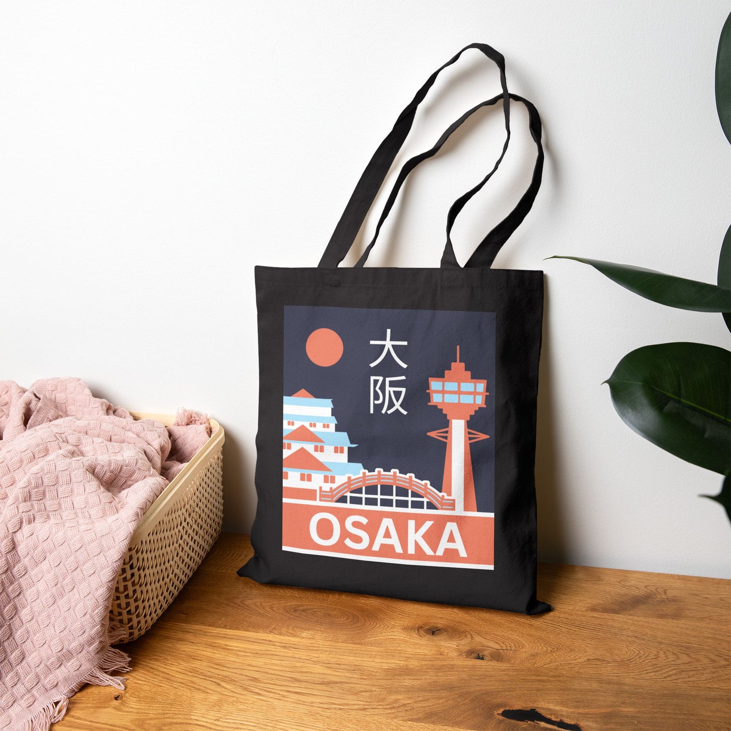 Osaka Nights Tote Bag – Minimalist City Night Glow Design