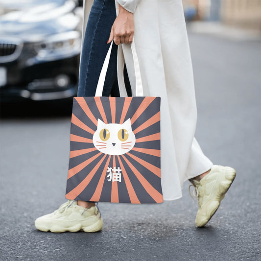 Hinata Shiro-chan Neko Canvas Tote Bag – Bright White Cat Japanese Tote