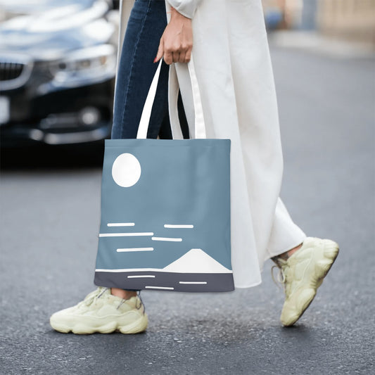 Fuji San Nightfall Tote Bag – Minimalist Night Canvas | Konseputo Art