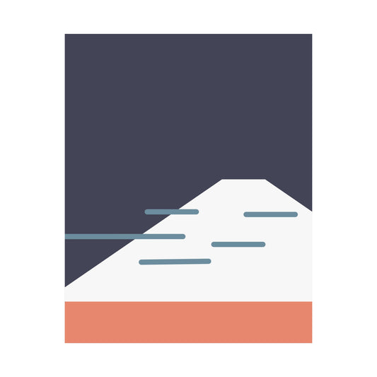 Fuji Coast – Blue - Matte Vertical Poster