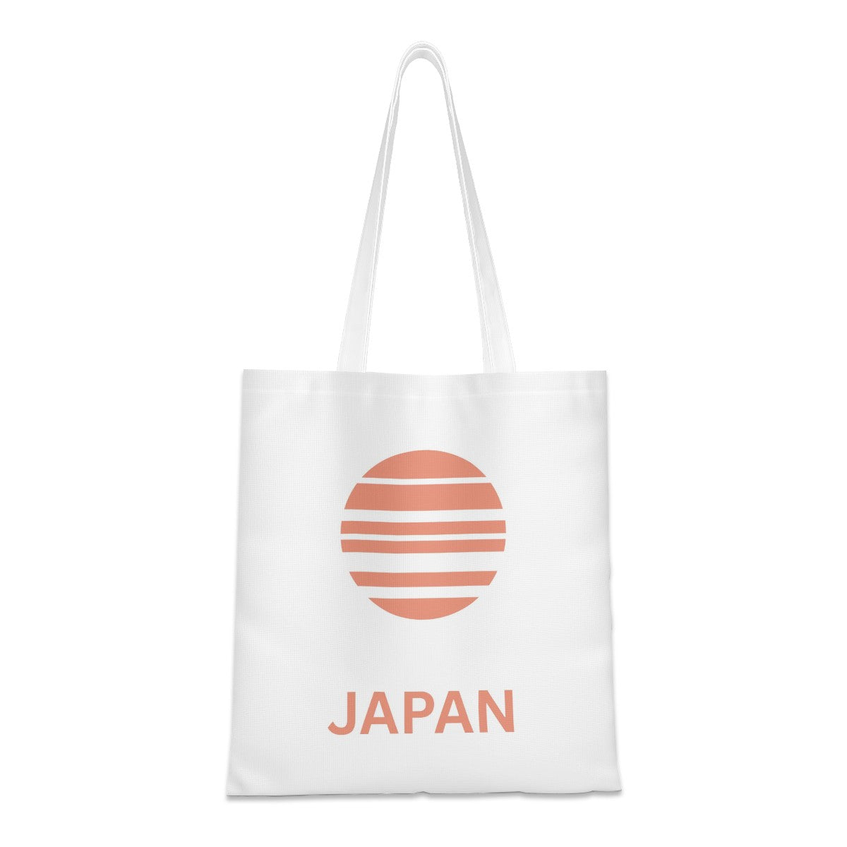 White tote bag with a red circular design and 'JAPAN' text on a white background