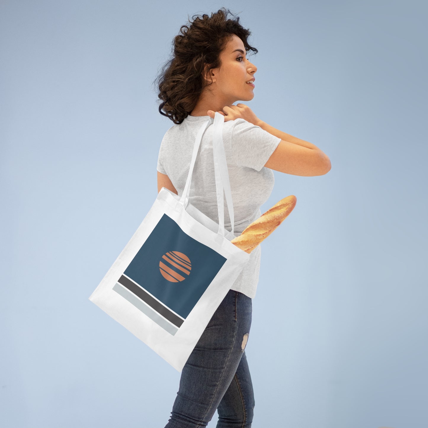 Akebono Blue Tote Bag – Minimalist Japanese Canvas Bag