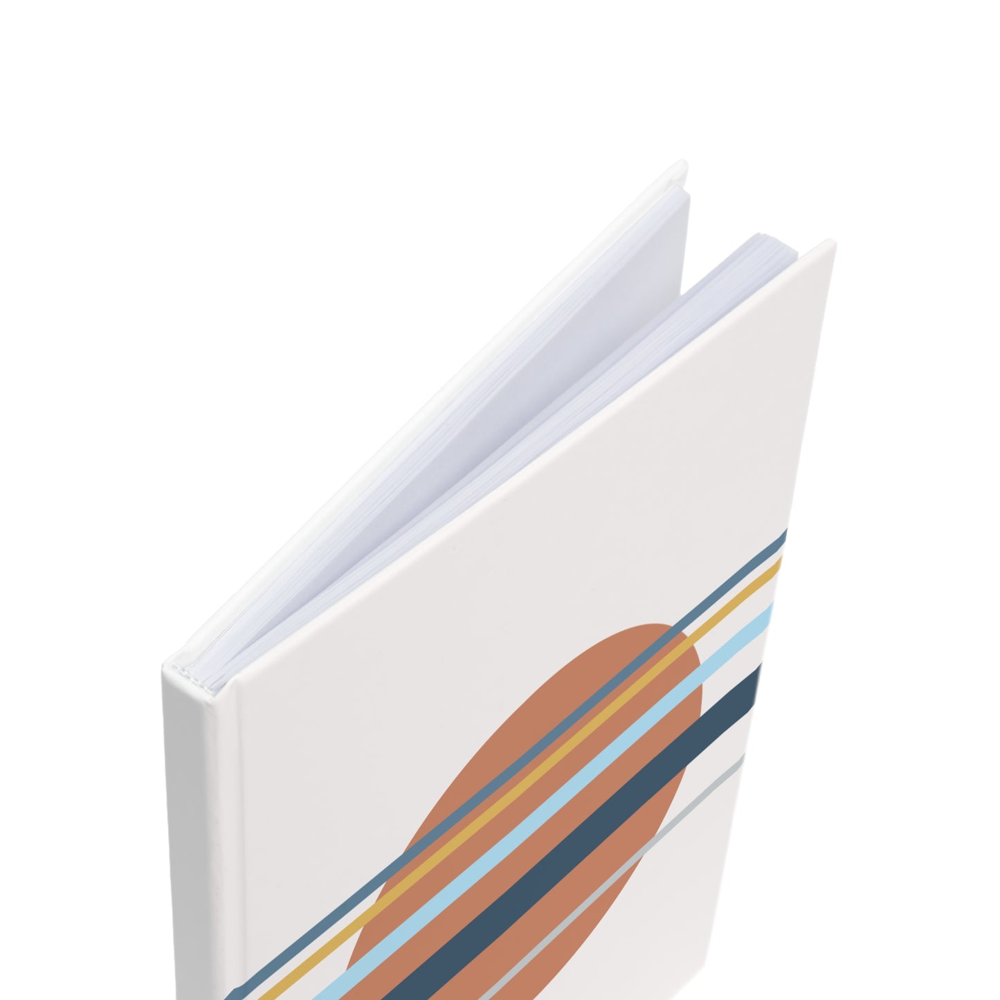 Notebook with a colorful design on a white background