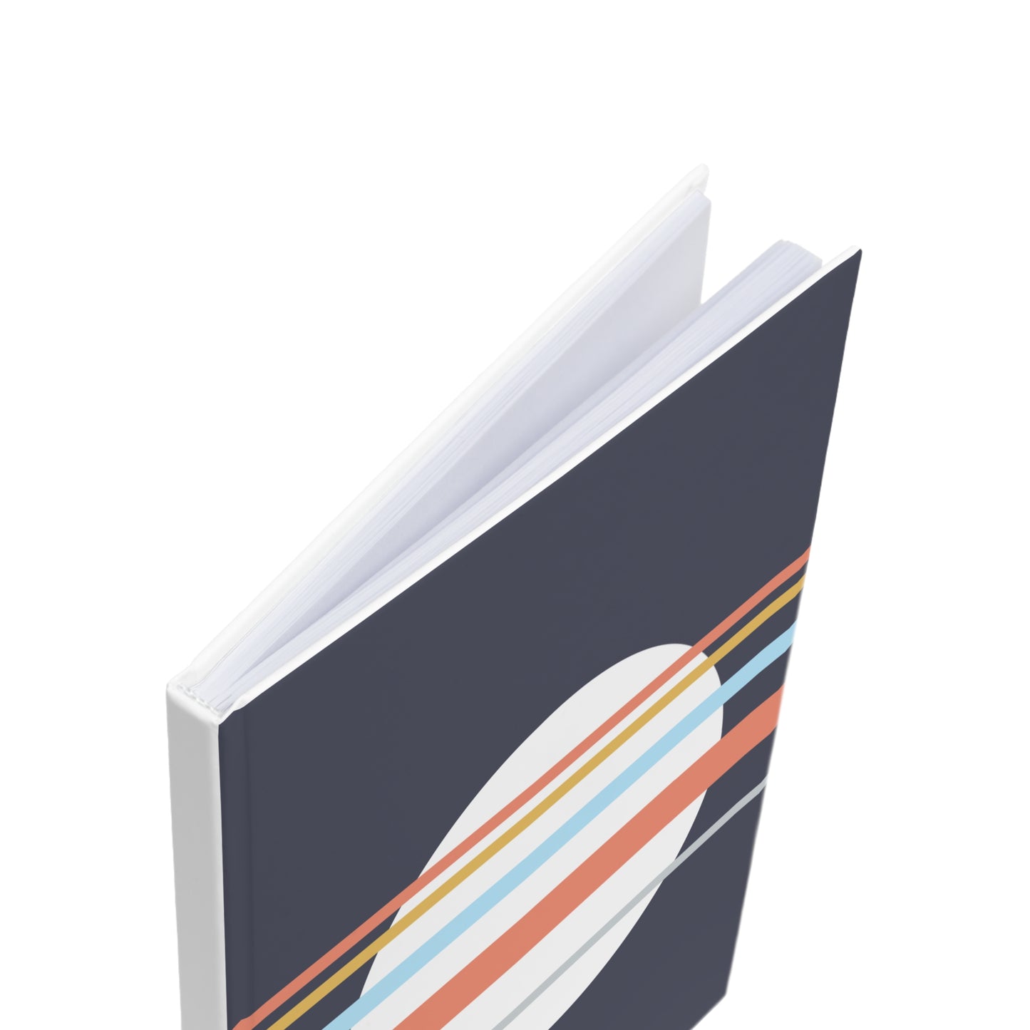 Notebook with a spaceship design on a white background