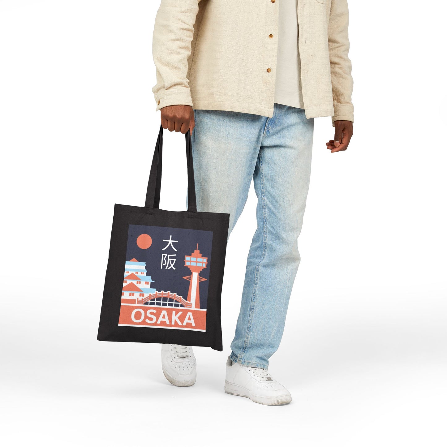 Osaka Nights Tote Bag – Minimalist City Night Glow Design
