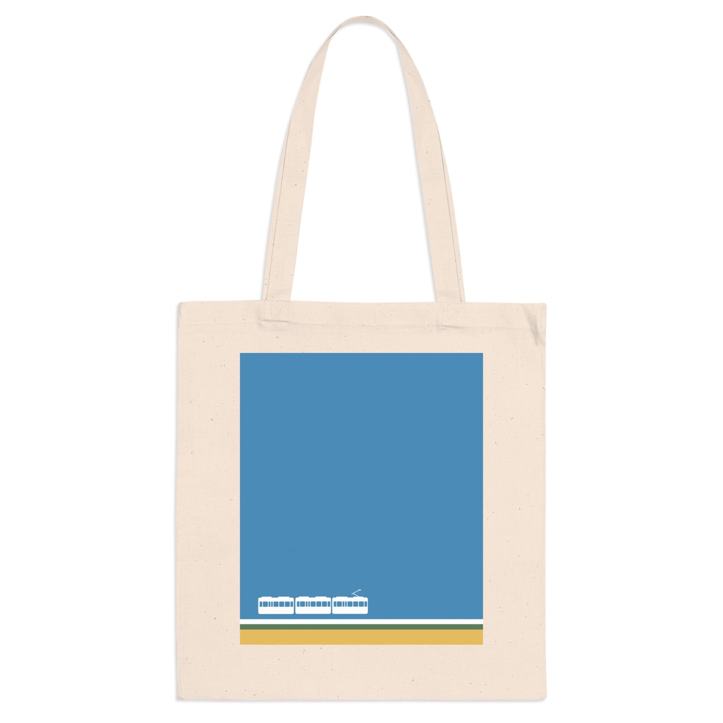 Green Line Tote Bag – Minimalist Japanese Coastal-Inspired Design