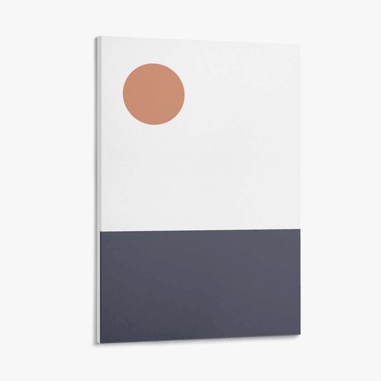 Notebook with a brown circle and gray rectangle on a white background