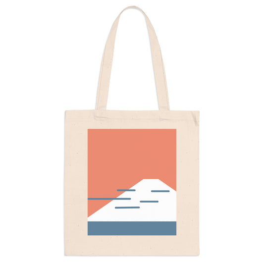 Fuji Coast Red Tote Bag – Minimalist Japanese Coastal Design