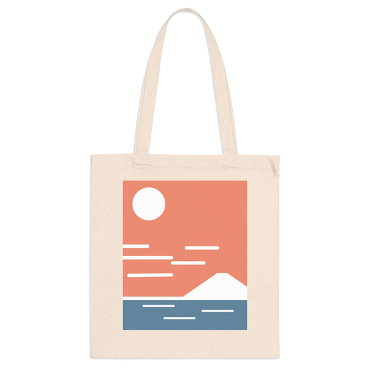 Fuji San Rise Tote Bag – Minimalist Japanese Design by Konseputo Art