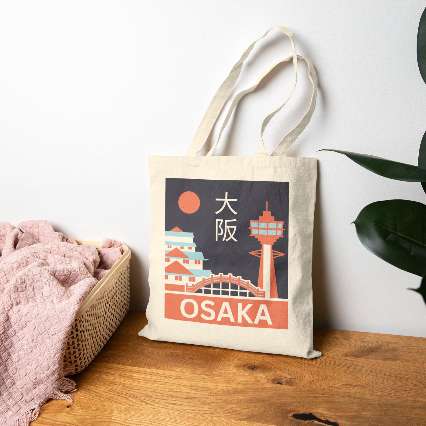 Osaka Nights Tote Bag – Minimalist City Night Glow Design