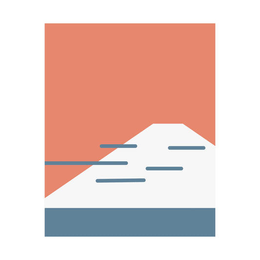 Fuji Coast – Red - Matte Vertical Poster