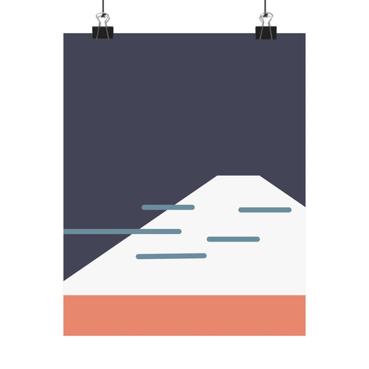 Fuji Coast – Blue - Matte Vertical Poster