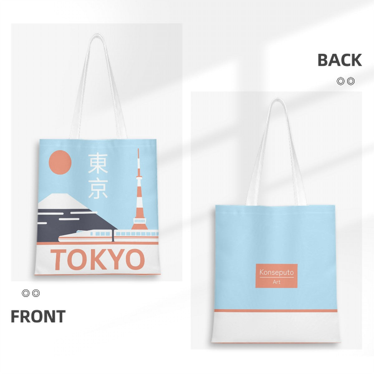 Tote bag with 'Tokyo' design on front and back