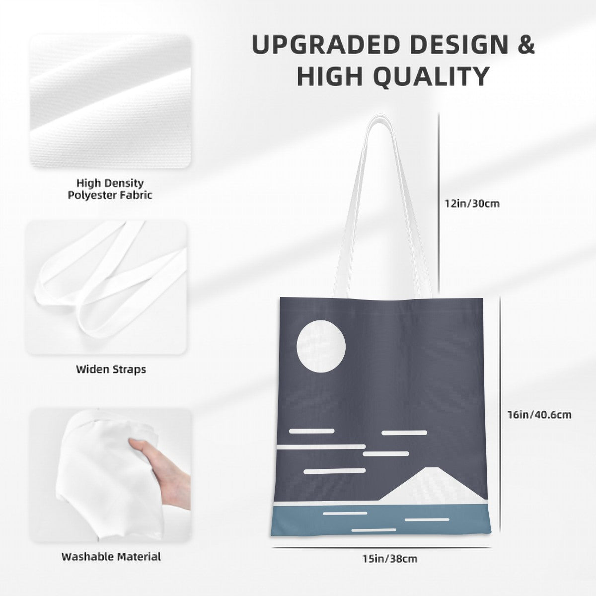 Fuji San Moonrise – Minimalist Mount Fuji Tote Bag | Konseputo Art