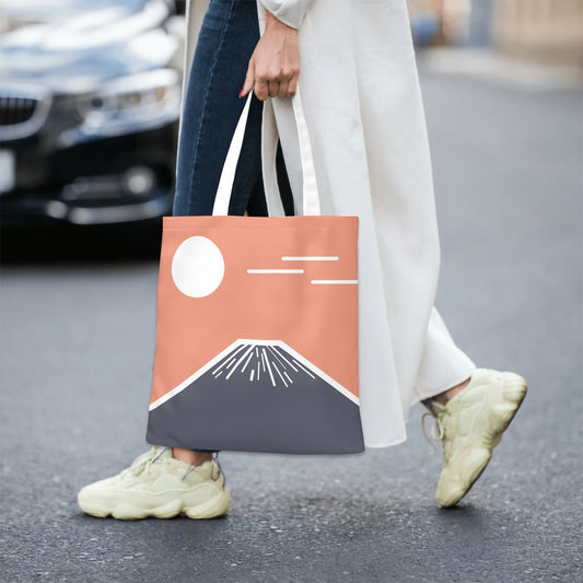Fuji San Akebono Tote Bag – Minimalist Dawn Canvas | Konseputo Art