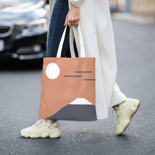 Asa no Fuji Tote Bag – Minimalist Morning & Mountain Canvas | Konseputo Art