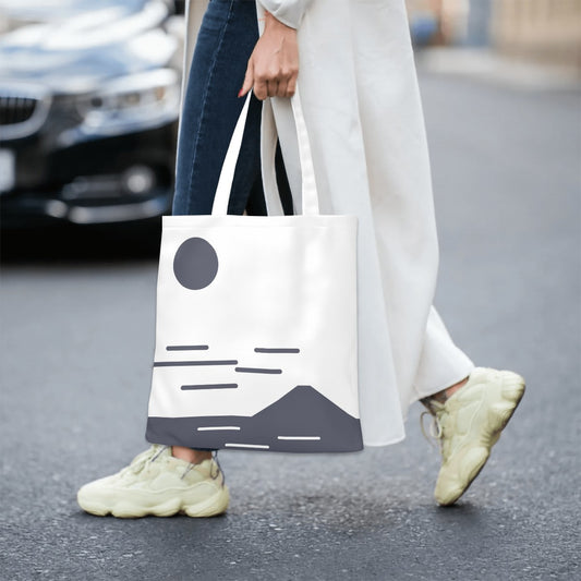 Fuji San Twilight Tote Bag – Minimalist Twilight Canvas | Konseputo Art