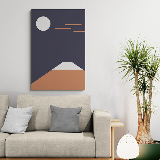 Tsuki no Fuji – Moonlit Mount Fuji Canvas Print | Frameless Wall Art | Konseputo Art