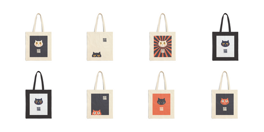 Meet the Neko Canvas Tote Collection: Japanese Kawaii Cats for Everyday Style