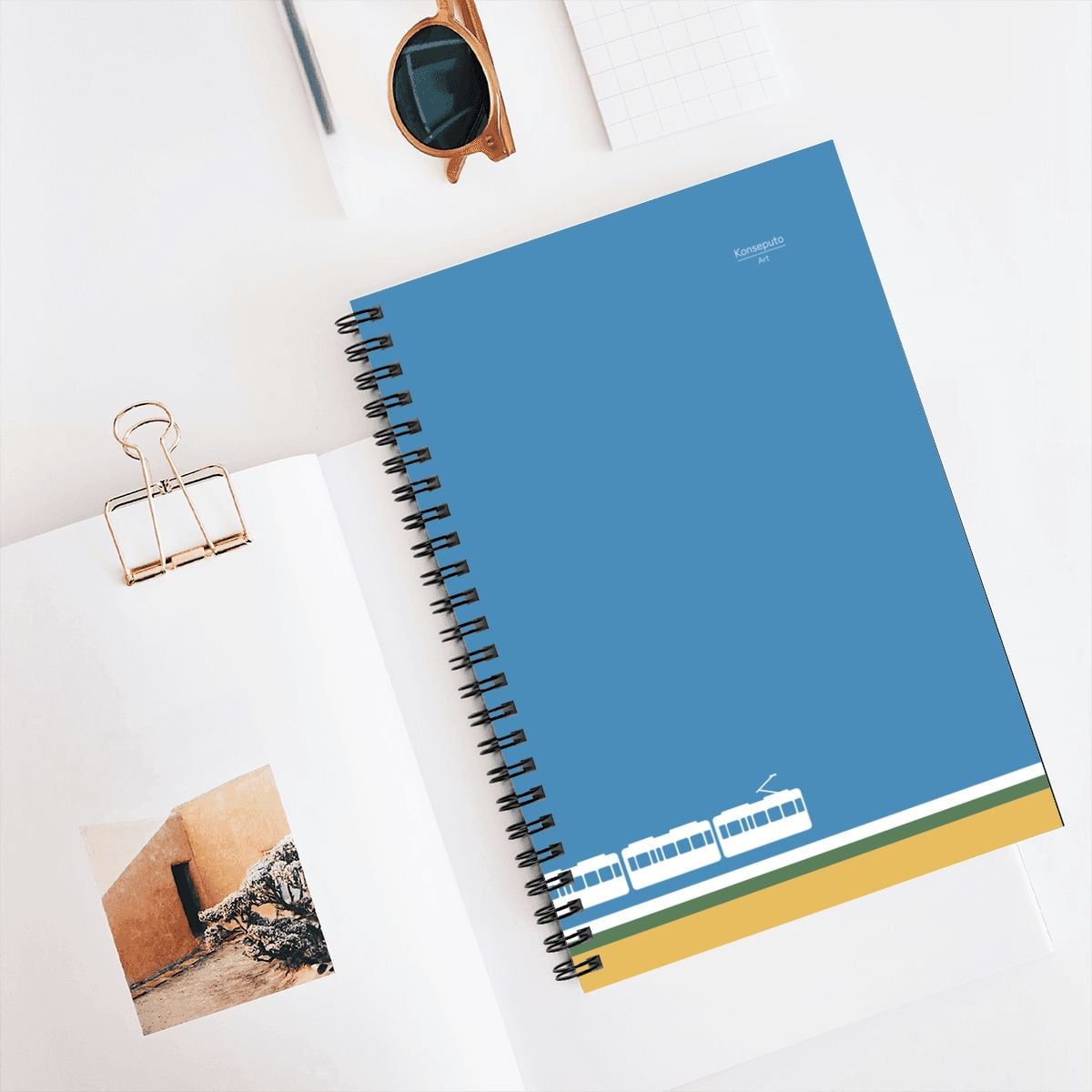 Green Line – Kamakura Coast Minimalist Spiral Notebook
