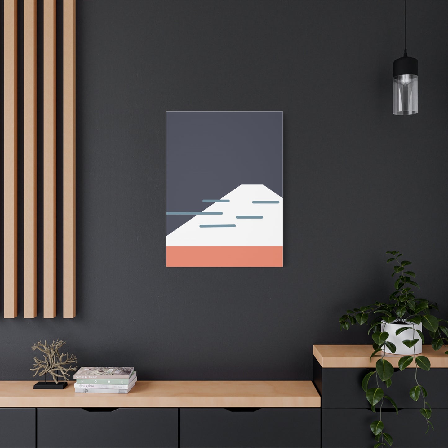 Fuji Coast - Blue - Canvas Print [Framed]