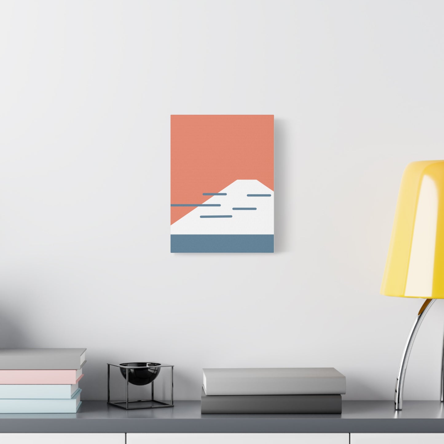 Fuji Coast - Red - Canvas Print [Framed]