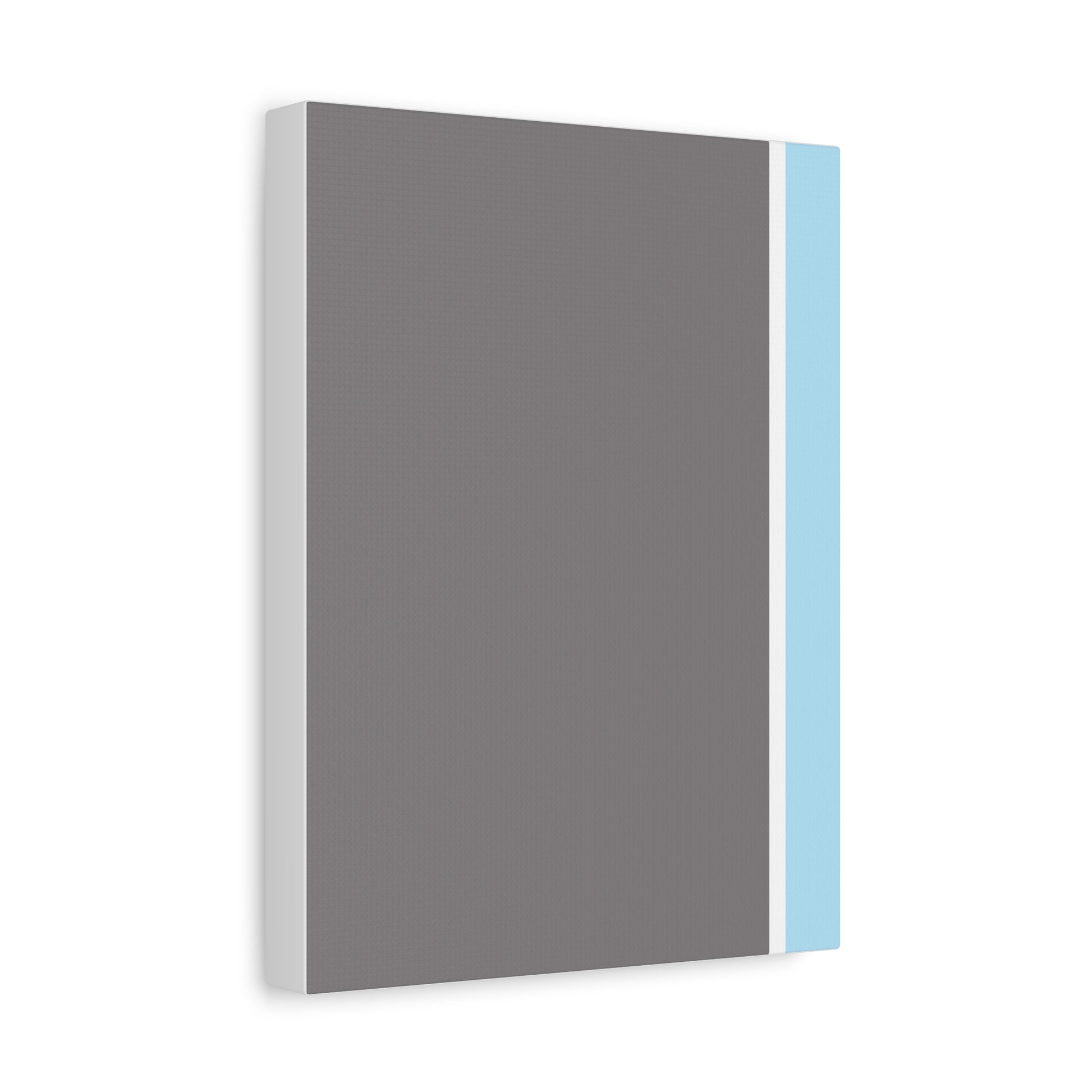 Rectangular panel with gray majority and blue side on a white background