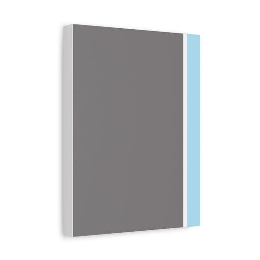Rectangular panel with gray majority and blue side on a white background