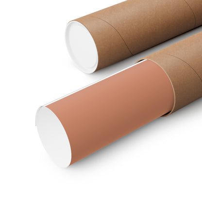Two cardboard tubes, one brown and one white, on a white background