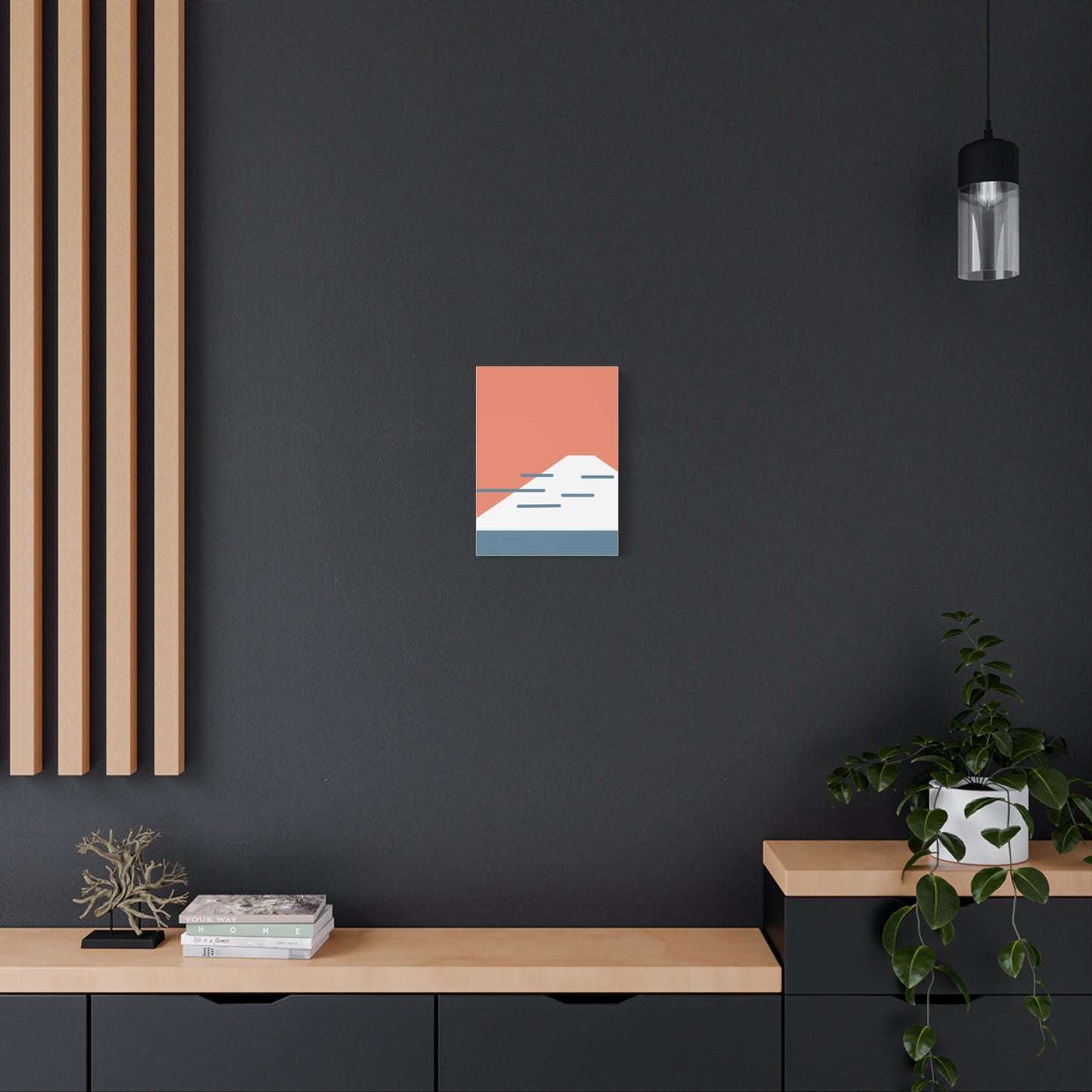 Fuji Coast - Red - Canvas Print [Framed]