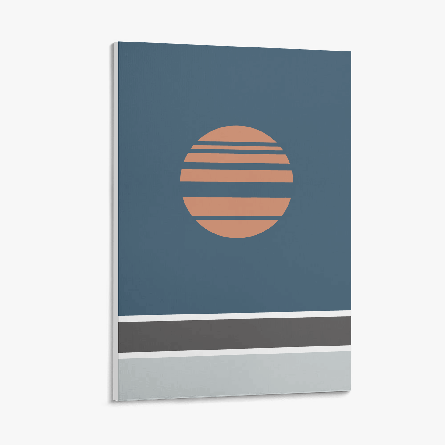 Akebono – Blue Minimalist Canvas Wall Art | Konseputo [Frameless]