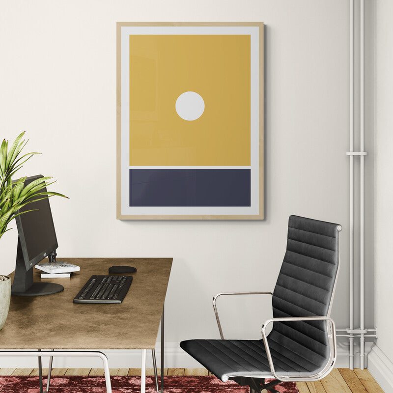 Kiiro Hikari – Minimalist Yellow Canvas Wall Art | Konseputo [Frameless]