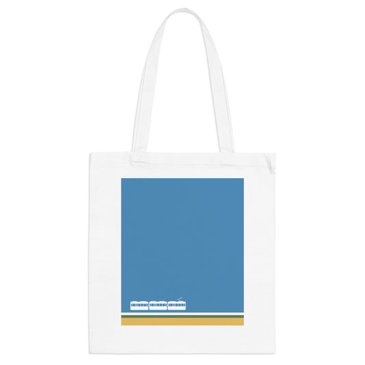 Green Line Tote Bag – Minimalist Japanese Coastal-Inspired Design