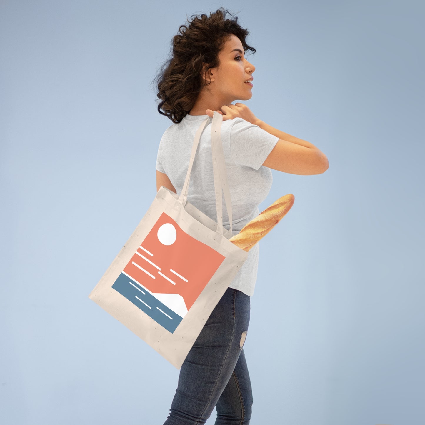 Fuji San Rise Tote Bag – Minimalist Japanese Design by Konseputo Art