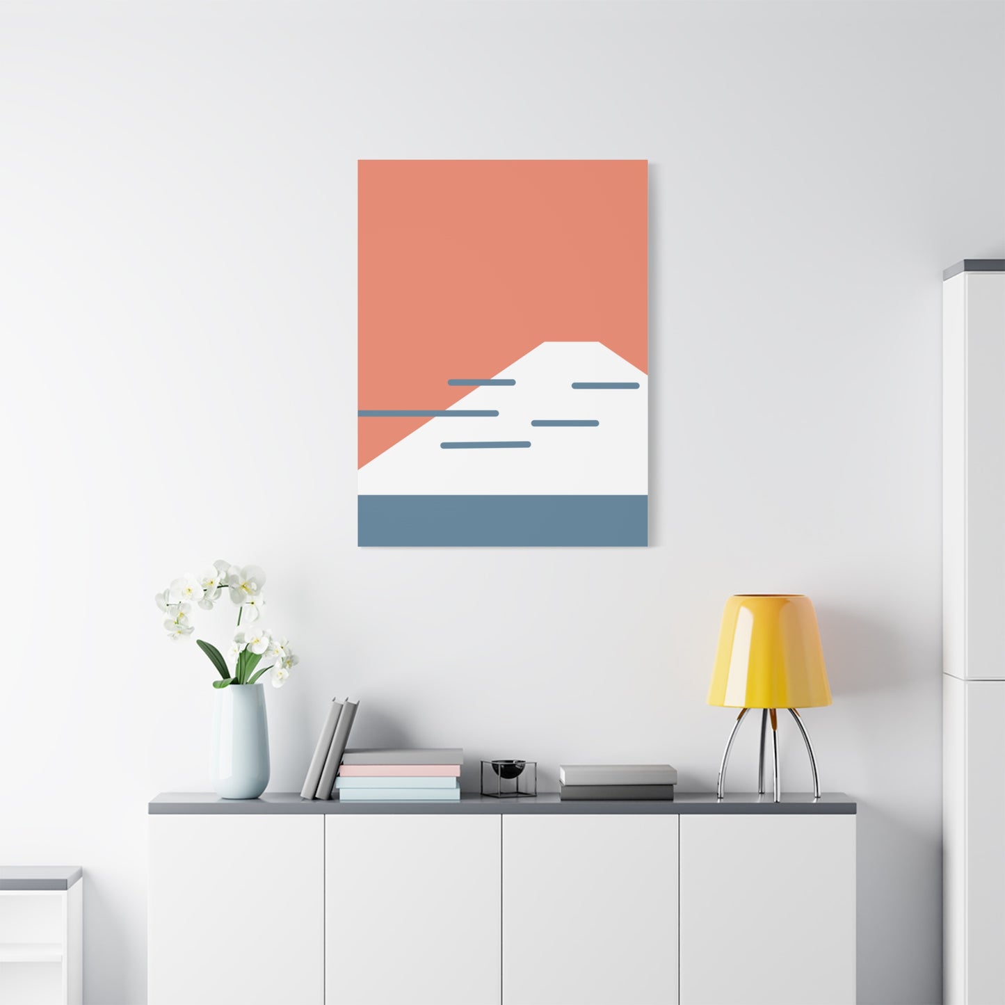 Fuji Coast - Red - Canvas Print [Framed]