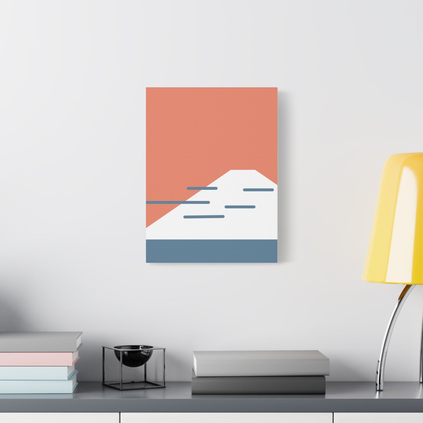 Fuji Coast - Red - Canvas Print [Framed]