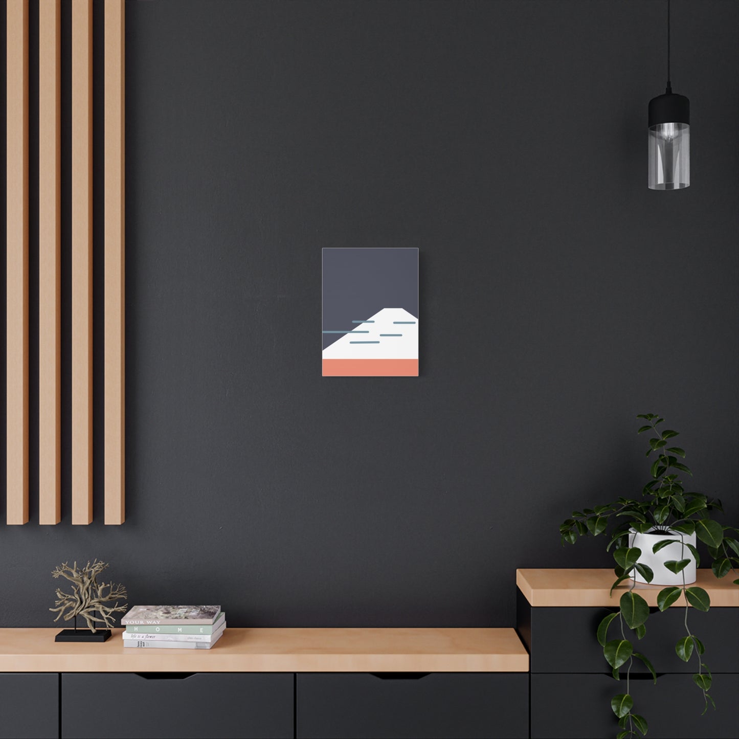Fuji Coast - Blue - Canvas Print [Framed]