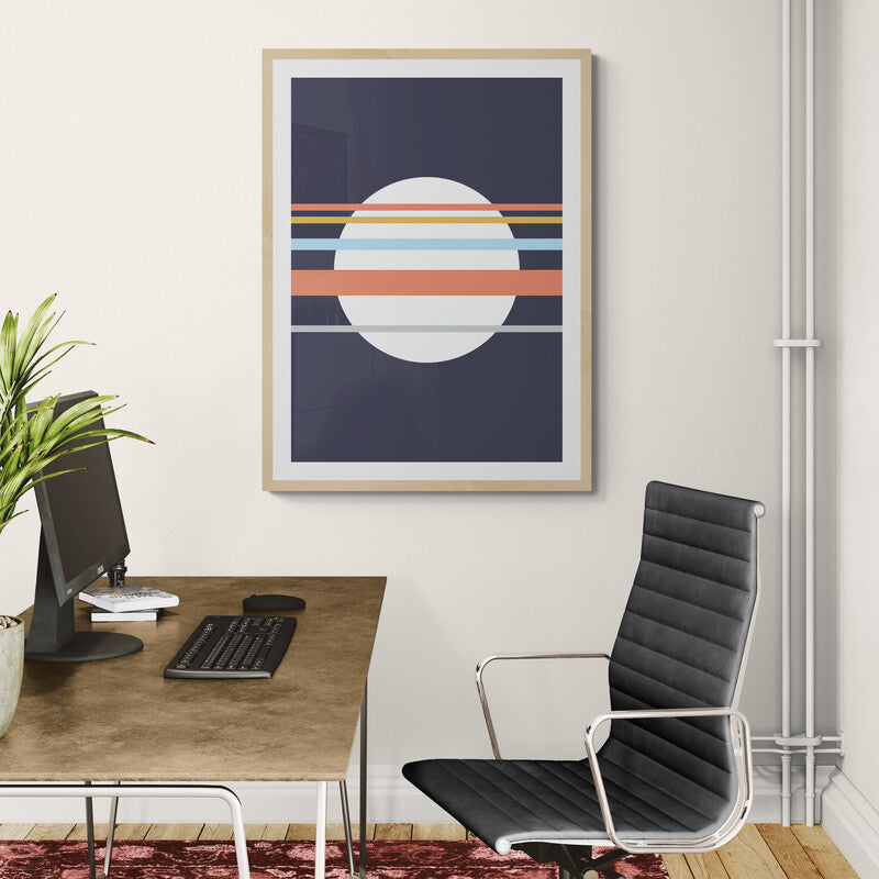 Asa no Sō – Blue Minimalist Morning Canvas Wall Art | Konseputo [Frameless]